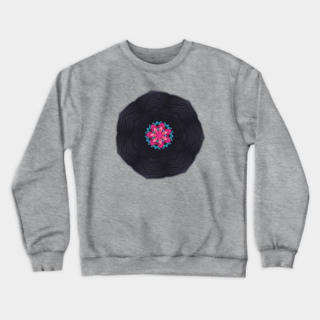 Black Background Flower Crewneck Sweatshirt by RdaL-Design